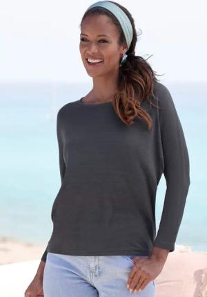 LASCANA Langarmshirt mit Fledermausärmeln aus weichem
