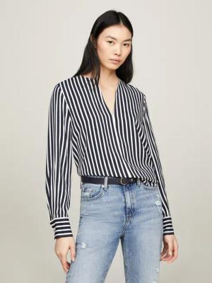 Tommy Hilfiger Langarmbluse FLUID STRIPE V-NECK