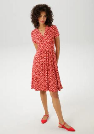 Aniston CASUAL Sommerkleid mit farbharmonischem Retro-Druck