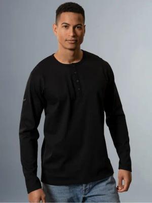 Trigema Longsleeve TRIGEMA Langarmshirt mit Knopfleiste