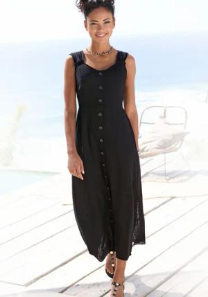 LASCANA Maxikleid mit breiten Trägern aus