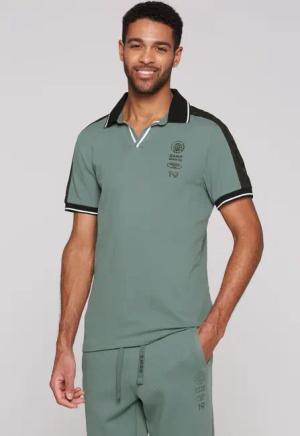 CAMP DAVID Poloshirt mit V-Ausschnitt