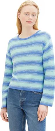 TOM TAILOR Denim Strickpullover in Streifen-Optik