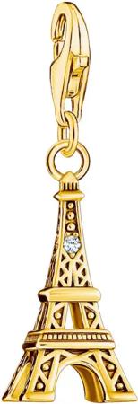 THOMAS SABO Charm-Einhänger Eiffelturm mit weißem