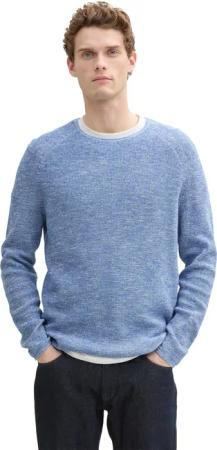TOM TAILOR Rundhalspullover in Melange Optik