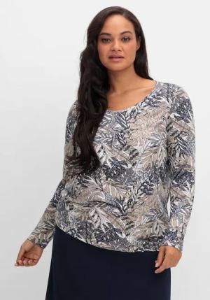 Sheego Langarmshirt Große Größen mit Blätterprint