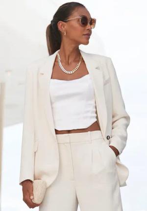 LASCANA Longblazer mit Reverskragen und Schlitz