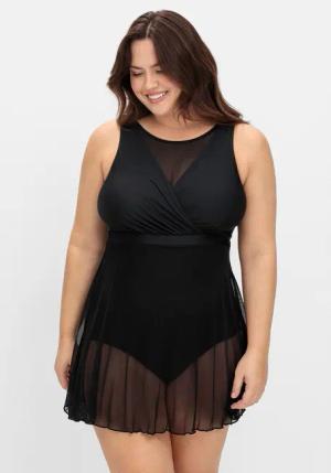 Sheego Badekleid Große Größen mit Mesh-Rock