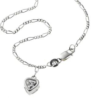 Zeeme Fußkette 925 Silber mit Herz-Anhänger