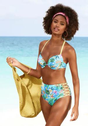 Venice Beach Push-Up-Bikini-Top Hanni, mit tropischem