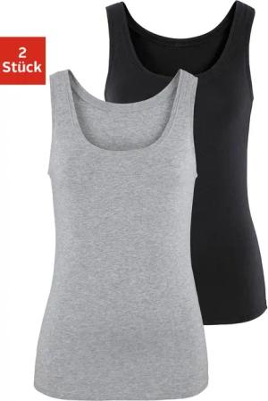 Vivance Tanktop aus elastischer Baumwoll-Qualität (2er-Pack)