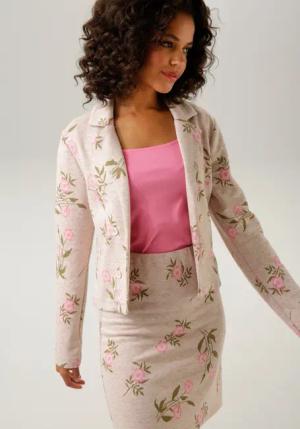 Aniston CASUAL Kurzblazer mit ausdrucksvollem Blumenmuster