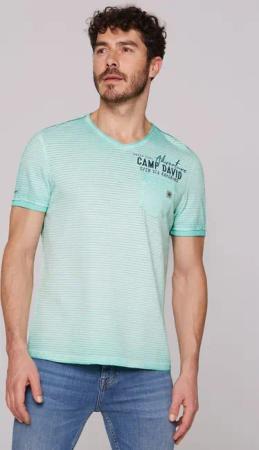 CAMP DAVID V-Shirt mit offenen Kanten