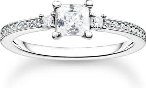 THOMAS SABO Fingerring Pavé weißer Stein,