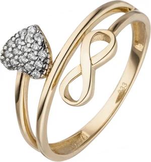 JOBO Fingerring Herz Unendlichkeit, 333 Gold