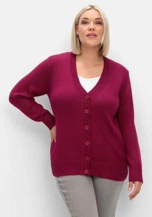 Sheego Strickjacke Große Größen mit V-Ausschnitt