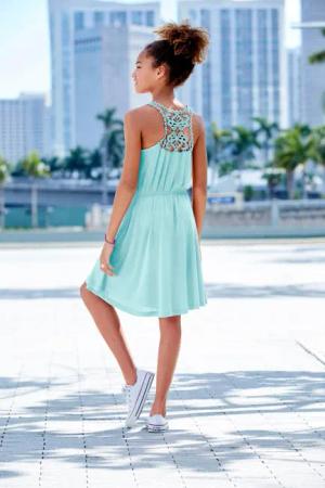 KIDSWORLD Jerseykleid, Viskosekleid für Mädchen kniefrei,