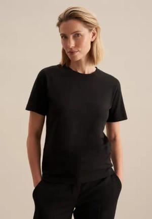 seidensticker T-Shirt Schwarze Rose Kurzarm Rundhals