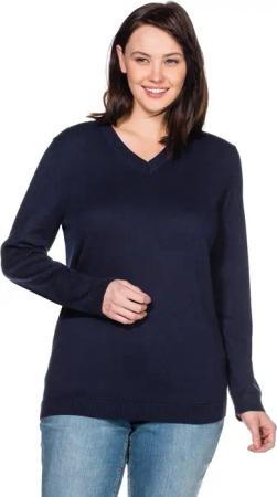 Sheego V-Ausschnitt-Pullover Große Größen aus Feinstrick