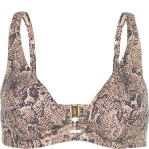 JOOP! Triangel-Bikini-Top Python, Animal-Print mit Glanz-Effekt,