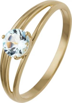JOBO Fingerring, 585 Gold mit Blautopas