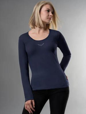 Trigema Longsleeve TRIGEMA Langarmshirt mit Kristallsteinen