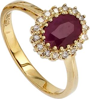 JOBO Diamantring, 585 Gold mit 16