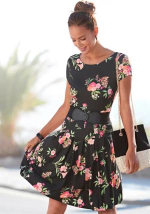 Vivance Druckkleid mit Blumenmuster, T-Shirtkleid, Sommerkleid
