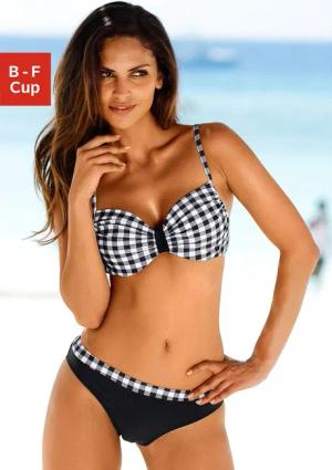LASCANA Bügel-Bikini im schwarz-weißen Karodruck