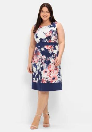 Sheego Cocktailkleid Große Größen mit Blumendruck
