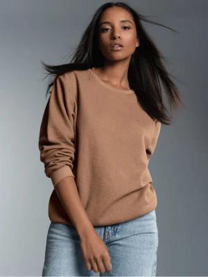 Trigema Sweatshirt TRIGEMA Sweatshirt in Waffeloptik