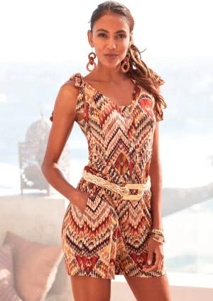 LASCANA Kurzoverall mit Ethnoprint und Taschen,