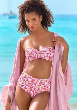 LASCANA Highwaist-Bikini-Hose Jasmin im Blümchen-Druck