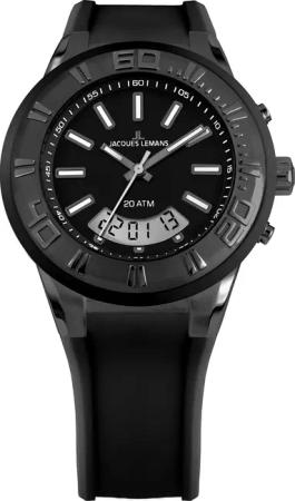 Jacques Lemans Chronograph Miami 1-1786I, Quarzuhr,Armbanduhr,Damen,Herren,Silikonarmband,bis