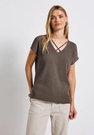 STREET ONE T-Shirt mit dekorativen Bändchen