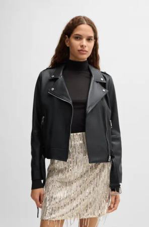 BOSS ORANGE Lederjacke Sameli Premium Damenmode