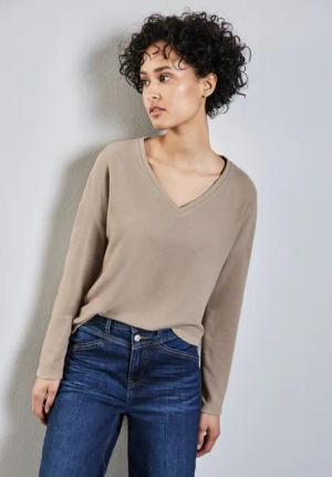 STREET ONE V-Ausschnitt-Pullover mit V-Ausschnitt