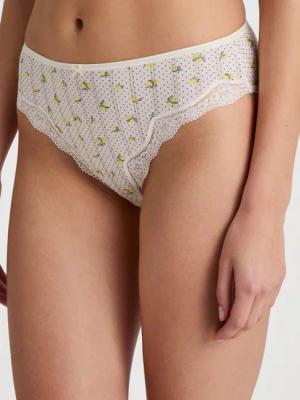 CALIDA Slip Mit floraler Spitze vorn