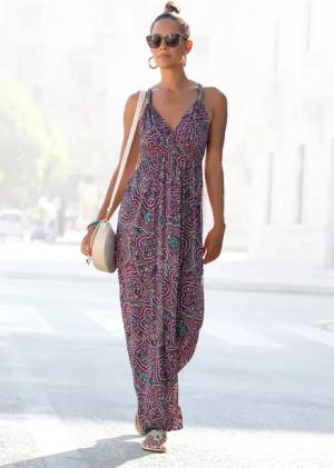 LASCANA Maxikleid mit Paisleymuster und verstellbarem