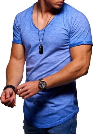 behype T-Shirt DANNY mit modernem V-Ausschnitt