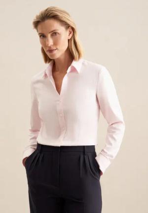 seidensticker Hemdbluse Schwarze Rose Langarm Kragen