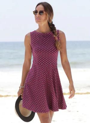 Beachtime Strandkleid mit Alloverdruck, Sommerkleid aus