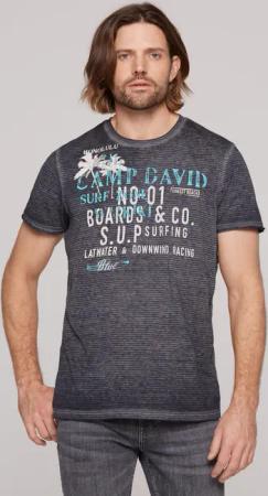 CAMP DAVID Rundhalsshirt mit Ausbrenner-Effekten