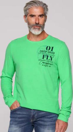 CAMP DAVID Langarmshirt mit Rücken-Print