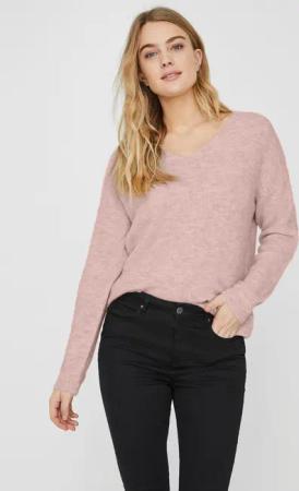 Vero Moda V-Ausschnitt-Pullover VMCREWLEFILE LS V-NECK