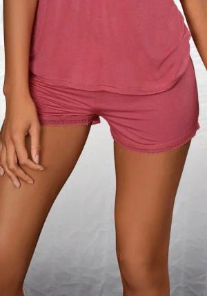 LASCANA Pyjamashorts mit feiner Spitzenkante
