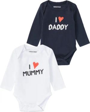 KIDSWORLD Langarmbody 2er Pack Baby-Body Sprüche,