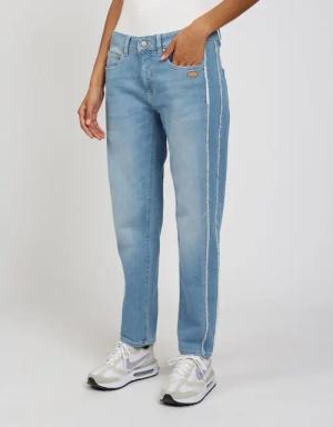 GANG Boyfriend-Jeans 94NADIA mit seitlichen Fransenstreifen