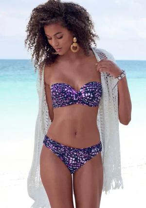 Bruno Banani Bügel-Bandeau-Bikini bedruckt und in