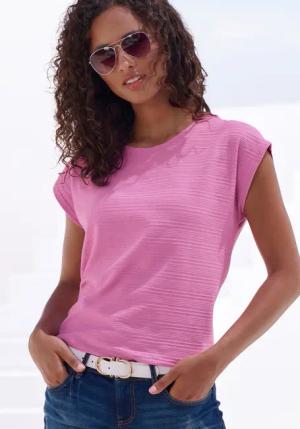 Vivance T-Shirt mit modischer Streifenstruktur aus